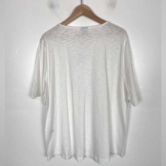 Chico's Lacy Crochet Short Sleeves Top Size 4 US XXL White Classic Minimalist - Picture 3 of 8
